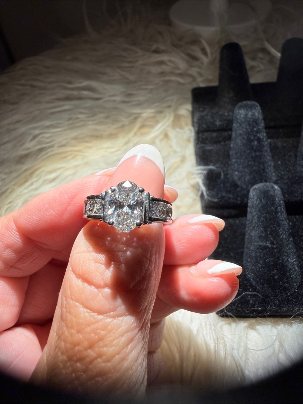 14K Ladies White Gold Engagement Ring mounting - Diamond Emotions 1.15 CTW